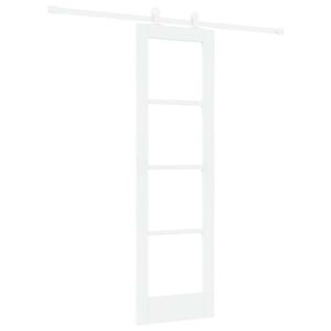 vidaXL Schiebet&uuml;r ORKDAL Wei&szlig; 61 x 198,5 cm Massivholz Kiefer und Glas