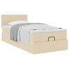 vidaXL Ottoman-Bett mit Matratze Creme 90x190 cm Stoff