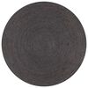 vidaXL Teppich Handgefertigt Jute Rund 150 cm Dunkelgrau
