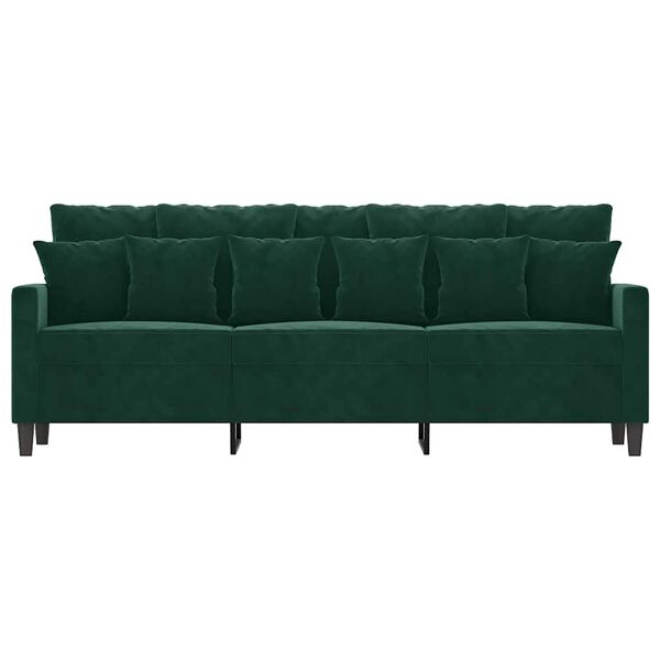 vidaXL 3-Sitzer-Sofa Dunkelgr&uuml;n 180 cm Samt