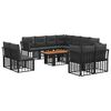 vidaXL Gartensofa-set 12 stk. Schwarz und Dunkelgrau Poly-Rattan