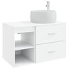 vidaXL Badezimmerm&ouml;bel-Set 2 pcs Wei&szlig; Holzwerkstoff