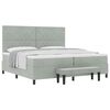 vidaXL Boxspringbett mit Matratze Hellgrau 200 x 200 cm Samt