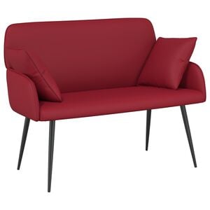 vidaXL 2-Sitzer-Sofa mit Metallbeinen 2-Sitzer Weinrot Kunstleder
