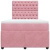 vidaXL Boxspringbett mit Matratze Rosa 120x190 cm Samt