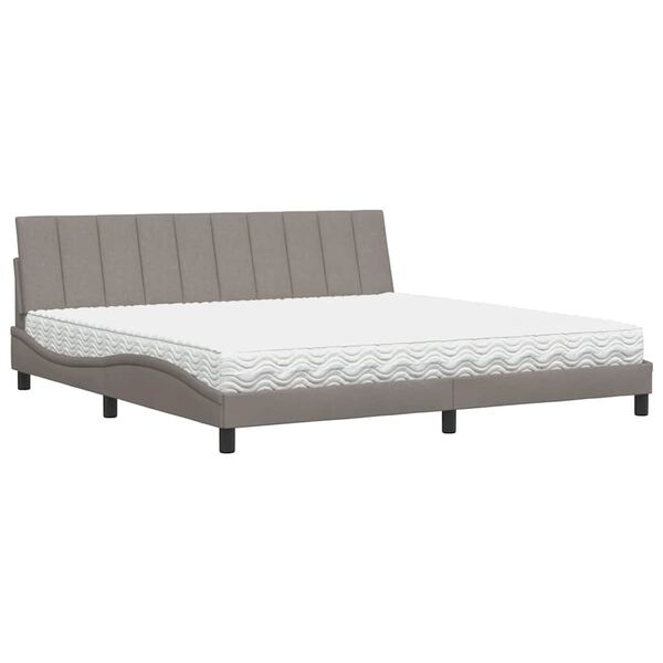 vidaXL Bett mit Matratze "Hanko" Taupe 200x200 cm Stoff
