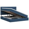 vidaXL Aufbewahrungsbett mit Matratze Blau 160 x 200 cm Stoff