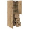 vidaXL Highboard 2 pcs Artisan-Eiche Ingenieurholz und Glas