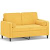 vidaXL 2-Sitzer-Sofa mit Kissen Hellgelb 120 cm Samt