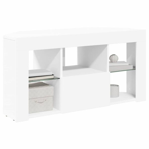 vidaXL Eck-LED-TV-Schrank Wei&szlig; 100 x 40 x 50 cm Holzwerkstoff