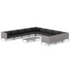 vidaXL 12-tlg. Garten-Lounge-Set mit Kissen Poly Rattan Dunkelgrau