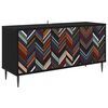 vidaXL TV-Schrank OMMEN 102 x 33 x 51 cm Schwarz Eichen-Optik