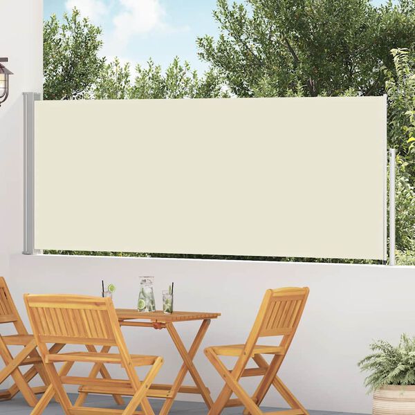 vidaXL Ausziehbare Seitenmarkise 120&times;500 cm Creme