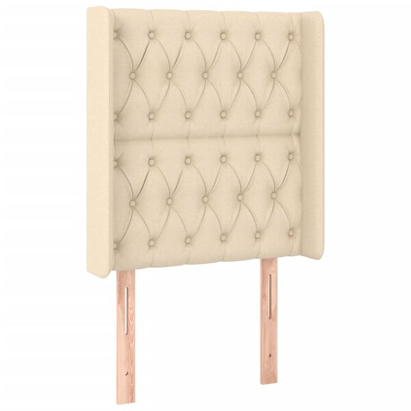 vidaXL LED Kopfteil Creme 83x16x118/128 cm Stoff