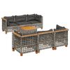 vidaXL 8-tlg. Garten-Sofagarnitur mit Kissen Grau Poly Rattan