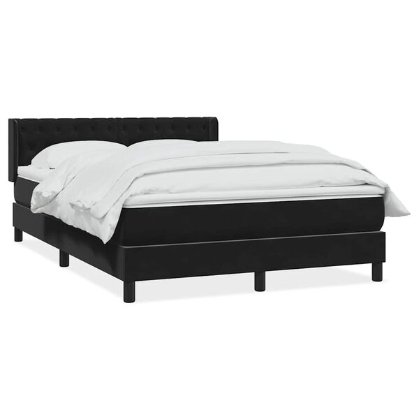vidaXL Boxspringbett mit Matratze Schwarz 160x210 cm Samt