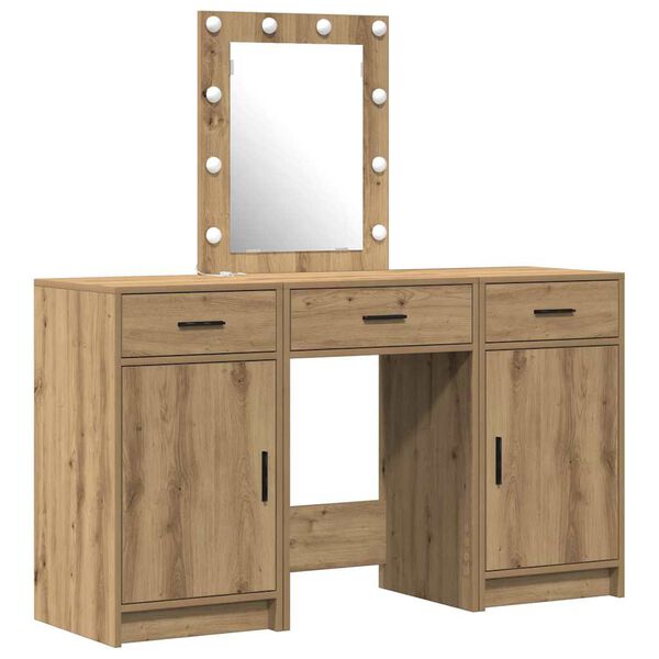 vidaXL Schminktisch mit Speicher Braun 50 x 41 x 135 cm Holzwerkstoff
