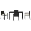 vidaXL Garten Essgruppe 5 pcs Schwarz Pulverbeschichteter Stahl