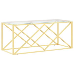 vidaXL Couchtisch 110x45x45 cm Edelstahl und Glas