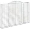 vidaXL Gabionen mit Hochbogen 3 Stk. 300x30x200/220cm Verzinktes Eisen