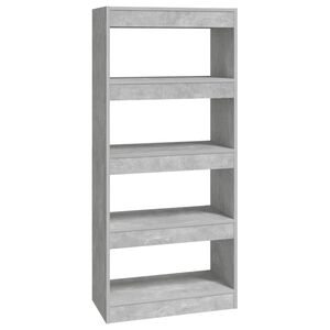 vidaXL B&uuml;cherregal/Raumteiler Betongrau 60x30x135 cm Holzwerkstoff