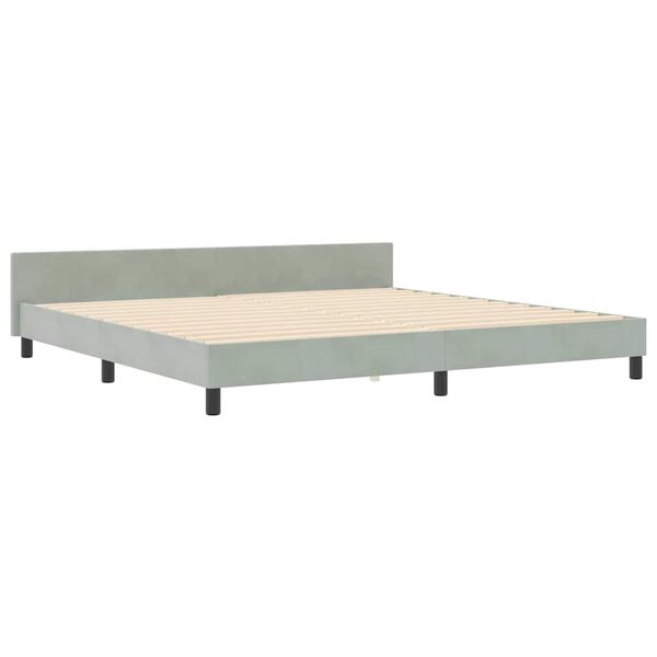 vidaXL Boxspringbett mit Kopfteil Hellgrau 200 x 200 cm Samt