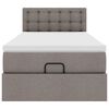 vidaXL Ottoman-Bett mit Matratze Taupe 100x200 cm Stoff
