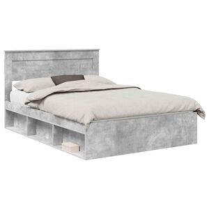 vidaXL Bettrahmen Uni Beton Grau 150 x 200 cm Massives Kiefernholz