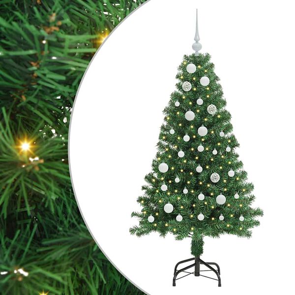 vidaXL K&uuml;nstlicher Weihnachtsbaum mit 150 LEDs mit St&auml;nder Gr&uuml;n 150 cm