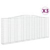 vidaXL Gabionen mit Hochbogen 3 Stk. 400x30x160/180cm Verzinktes Eisen