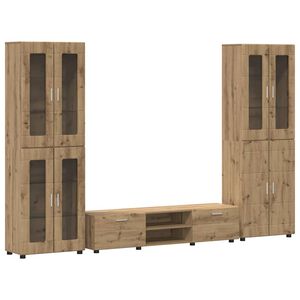 vidaXL TV-Schrankset FLORIN 3 Stk. Artisan-Eiche Holzwerkstoff