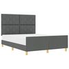 vidaXL Bettgestell mit Kopfteil Dunkelgrau 160 x 200 cm Stoff