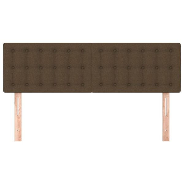 vidaXL Kopfteile 2 Stk. Dunkelbraun 72x5x78/88 cm Stoff