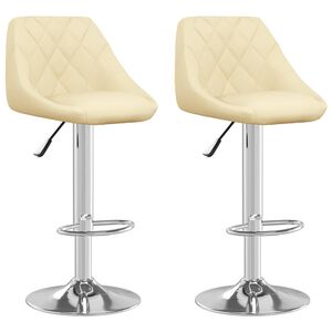 vidaXL Barhocker 2 Stk. Creme Kunstleder
