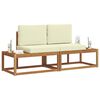 vidaXL Outdoor-Sofagarnitur mit Kissen 2 pcs Natur