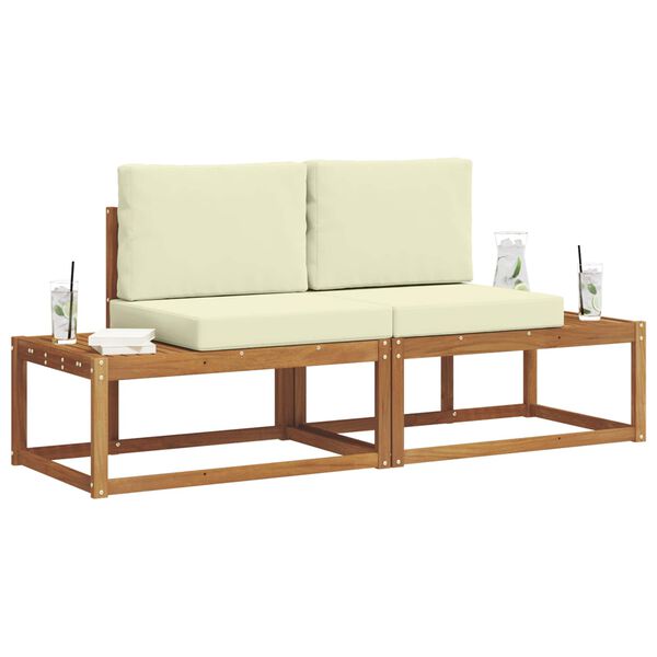 vidaXL Outdoor-Sofagarnitur mit Kissen 2 pcs Natur