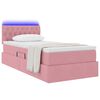 vidaXL Bett mit Stauraum und LED mit Matratze Rosa 100 x 200 cm Samt