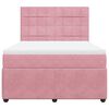 vidaXL Boxspringbett mit Matratze Rosa 140x200 cm Samt