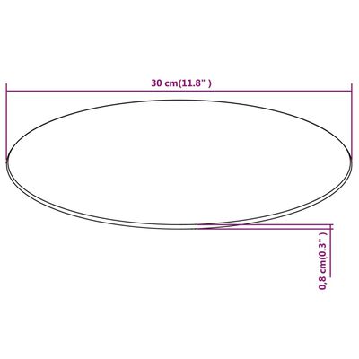 vidaXL Tischplatte aus gehärtetem Glas rund 300 mm