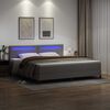 vidaXL Boxspringbett mit Matratze Grau 200 x 200 cm Kunstleder