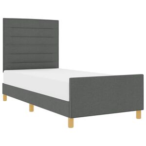 vidaXL Bettgestell mit Kopfteil Dunkelgrau 80 x 200 cm Stoff