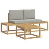 vidaXL Outdoor-Sofagarnitur 3 stk. Wei&szlig; und Hellgrau Polyester
