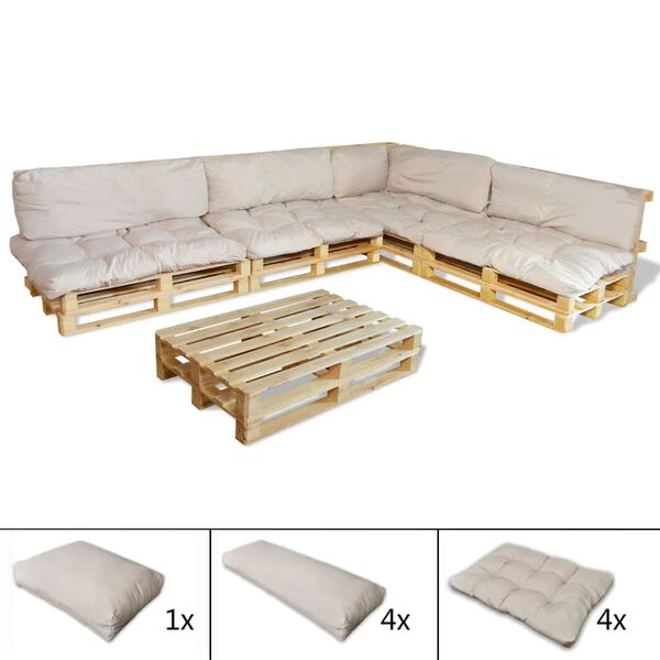 Polsterauflagen f&uuml;r Palette Lounge-Set 9 Stk. (kein Einzelverkauf)