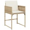 vidaXL 5-tlg. Garten-Essgruppe mit Kissen Beige Poly Rattan