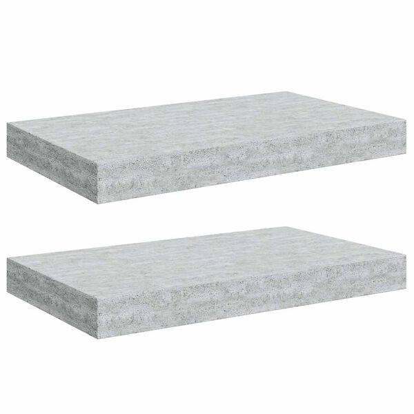 vidaXL Schweberegale 2 Stk. Betongrau 40x23x3,8 cm MDF