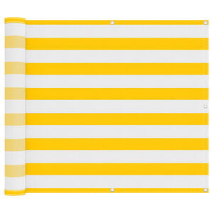 vidaXL Balkonsichtschutz Gelb und Wei&szlig; 100 x 400 cm Oxford-Stoff