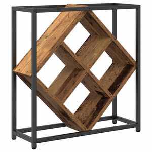vidaXL Weinregal 16 Flaschen Holzwerkstoff Altholz