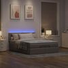 vidaXL Ottomane Bett mit Matratze & LEDs Taupe 140x200 cm Stoff