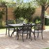 vidaXL Garten Essgruppe 5 pcs Schwarz Aluminium