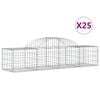 vidaXL Gabionen mit Hochbogen 25 Stk. 200x50x40/60 cm Verzinktes Eisen